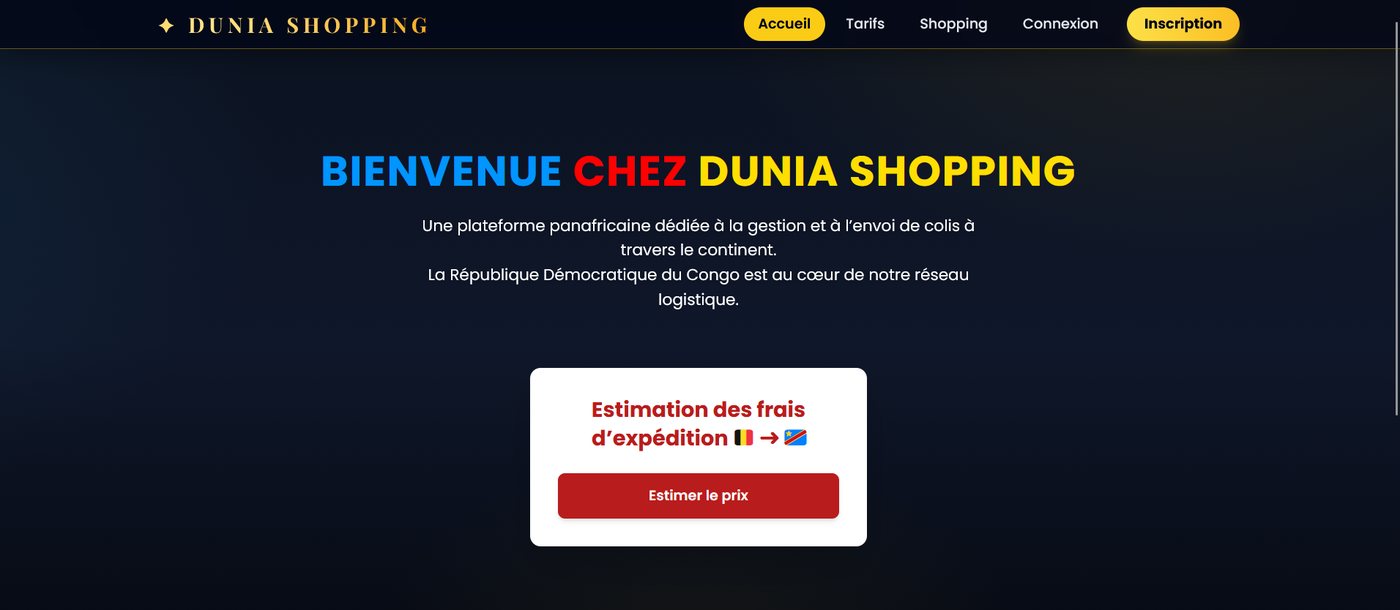 Capture du site DUNIA SHOPPING