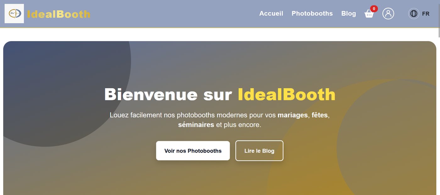 Capture du site IdealBooth